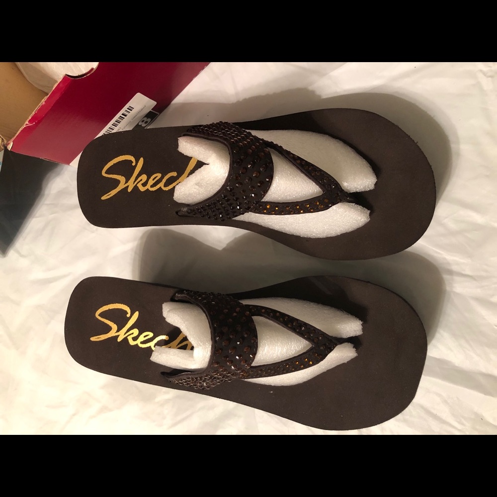BrandNew Skechers Pin Up Cali Wedge Bling Sandals - Picture 9 of 16